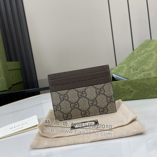 Gucci專櫃古馳最新款飾GG細節卡片夾卡包 jh2304型號：795230